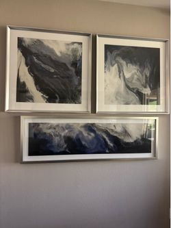 Three-piece abstract pale blue/gray from Z Gallery