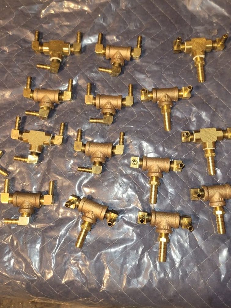 Brass Fittings T Shaped Hose Adaptors New