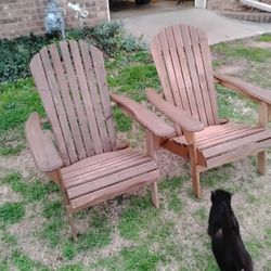 (2) Wood Patio Chairs