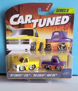 Car Tuned Series 9 Double Pack '87 Chevy C10 & '90 Chevy 454 SS die-cast