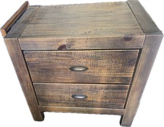 Rustic Wood Bedside Table