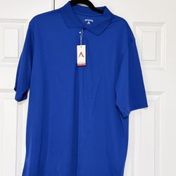 ANTIGUA DESERT DRY GOLF SHIRT Blue LARGE No Logos NEW w/ TAGS