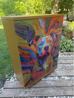 🎨 Custom Hand-Painted Pitbull Dresser – One-of-a-Kind Statement Piece!