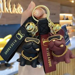 Cool Hip Hop Glasses Bulldog  Dog Keychain Gift