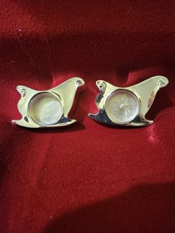 Christmas Silver Plated Sleigh Tealight Candle Holders