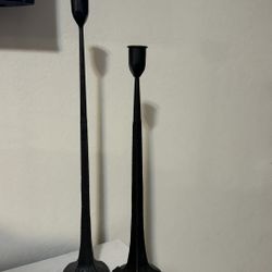 Black Candle Holders Metal 