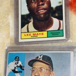 1961 Lee Maye & 1960 Bob Rush MILWAUKEE BRAVES