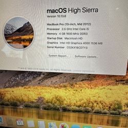 MacBook Pro 13-inch Mid 2012 