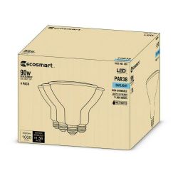EcoSmart 90W Equivalent Bright White PAR38 Non-Dimmable LED Flood Light Bulb (4-Pack)