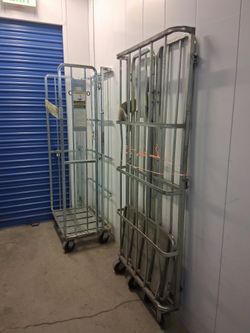 Metal Rolling Cage Carts – $180 each