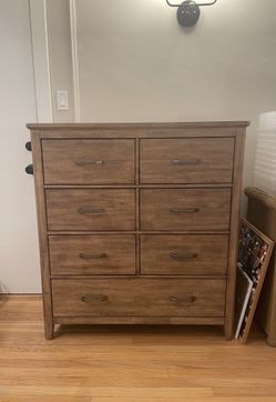 Tall 7-Drawer Brown Wooden Dresser/Chest of Drawers