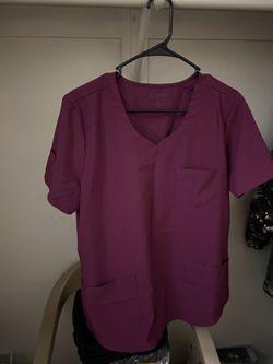 Burgundy/Maroon Scrub TOP Women’s Large