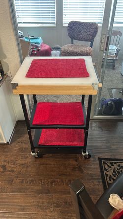 Kitchen island bar butcher/bar cart