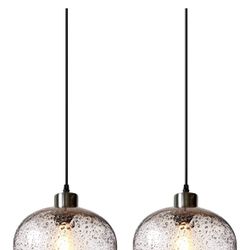 Pendant Lights Kitchen Island, Clear Seeded Glass 