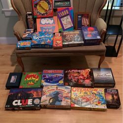 Collection Of Family Board Games And Card Games