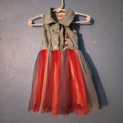 Girls Jean Vest Dress At The Same Time 