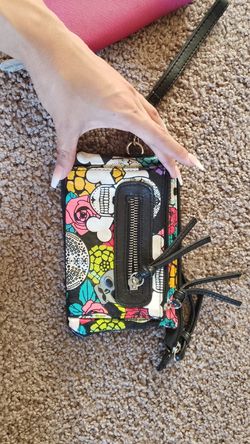 Fun flower and skulls wallet