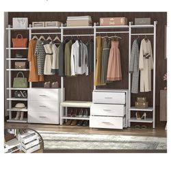 Aheaplus Clothing Rack Heavy Duty Closet System 