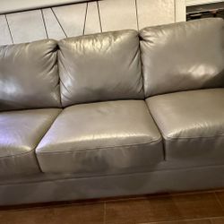 Grey Leather Sofa