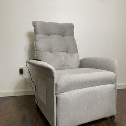 New Linen Gray Electric Recliner 