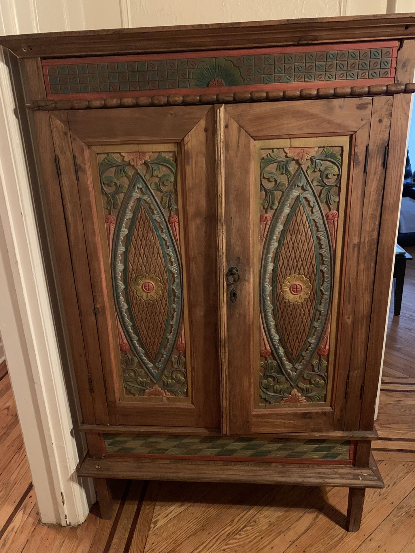 Hand Crafted Solid Teak Wood Armoire/Cabinet