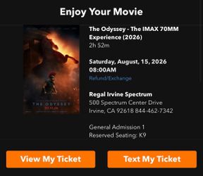 The Odyssey 70MM Imax trade