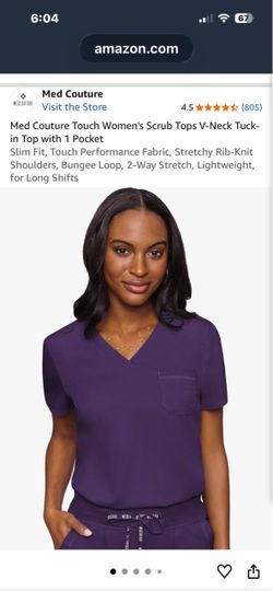 2 NWT Med Couture Scrub Tops-Size Small