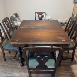 1920's Jacobean Revival Dining Room Furniture Set