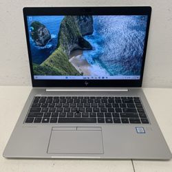 Aluminum HP EliteBook 14" Laptop Intel Core i5 8 GB RAM 256 GB SSD Webcam 1080P LCD Wi-Fi & Bluetooth Wireless Windows 11 Professional 