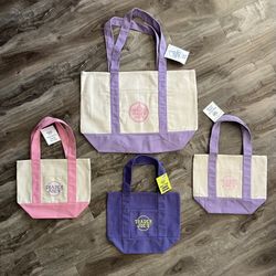 4 Trader Joe’s Totes: Large Reusable TJ Bag And 3 Mini Totes