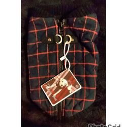 Gooby Fashion Bomber Check Dog Vest Navy Size Small Brand New  