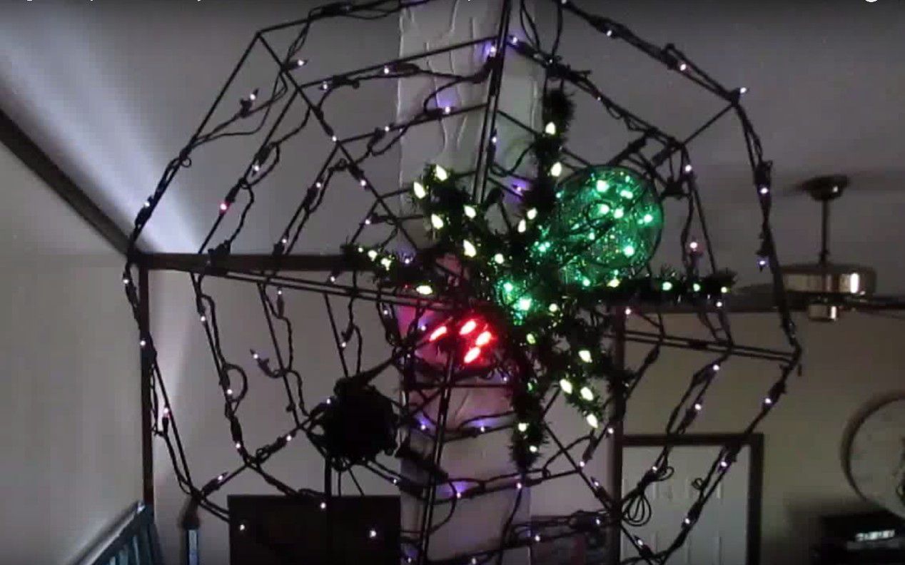 Halloween Animated & Lighted Spider Actually "Crawls" on Web