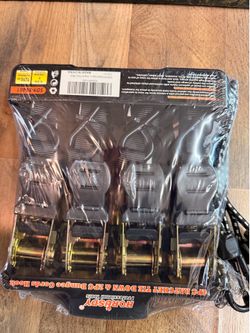 HORUSDY Ratchet Straps, 2,200 LB Break Strength, 4-Pack 15FT Ratchet Tie Down Straps Set for Motorcycle Straps Tie Downs, Appliances, Lawn Equipment,