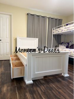 Twin Solid Wood Bed Frame With 3 Drawers $500