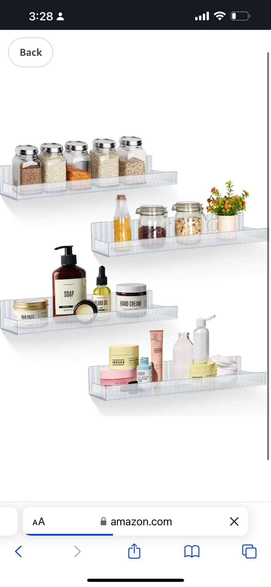 4 Pack Floating Shelves for Wall Storage