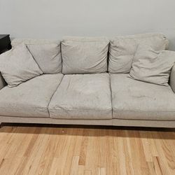 Fabric Couch & Loveseat Set (Off-White)