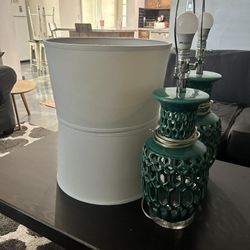 Aqua blue ceramic lamps