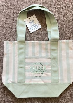 Trader Joe's Striped Mini Canvas Tote Bag