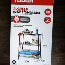 Hypertough 3 Shelf Metal Storage Rack