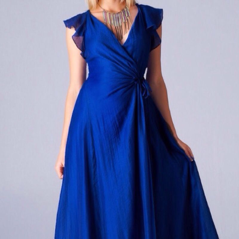 Beautiful royal blue wrap dress