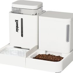 0839 Gravity Cat Feeder and Water Dispenser, 2 in 1 Cat Self Feeder with 180 Degree Rotatable, 2 Pack Automatic Feeding Large Capacity for Small Mediu