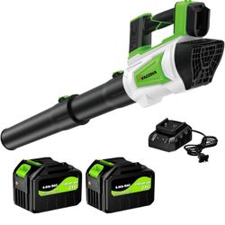 New-Leaf Blower, Electric Cordless Leaf Blower with 2 Batteries and Charger, 2 Speed Mode, Lightweight Leaf Blowers for Blowing Leaves, Lawn Care, Pat