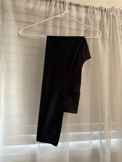 Black high waisted slim leather leggings