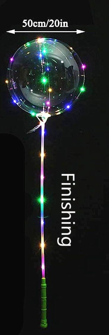 10 Pack LED Balloons with Sticks, Upgraded 20 Inch Clear Light up