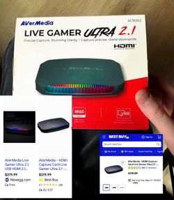 AVerMedia Live Gamer Ultra 2.1, USB HDMI 2.1 Game Capture Card