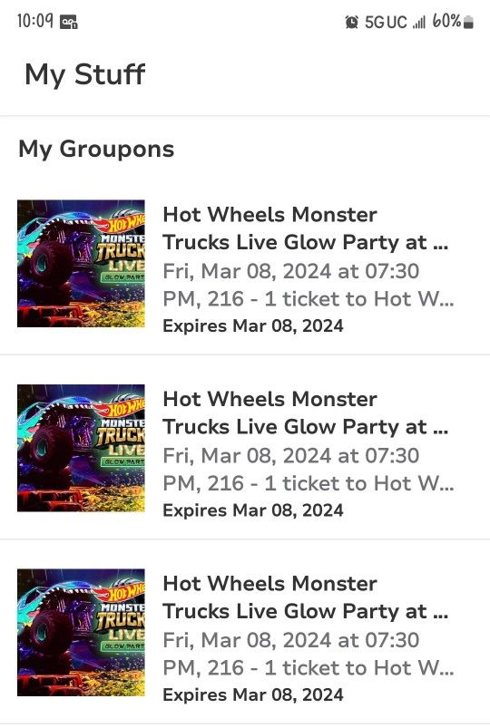 3 Tickets To Monster Trucks