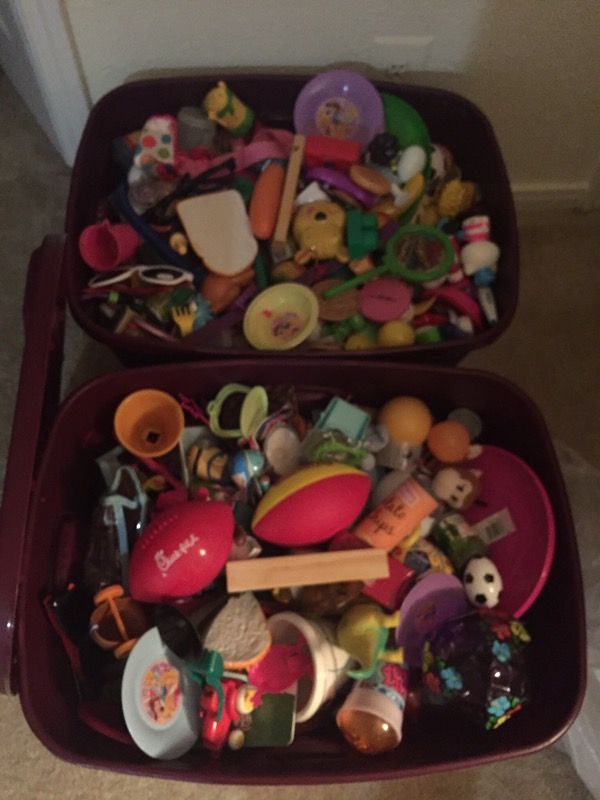 Two bins of assorted toys