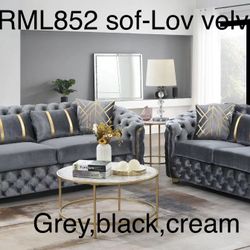 New Sofa And Loveseat Velvet Grey/gold K Furniture And More 