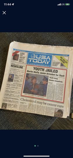 Back To The Future USA Today newspaper.