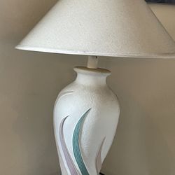 Pair Of Postmodern Blue Pink and Cream Spiral Table Lamps